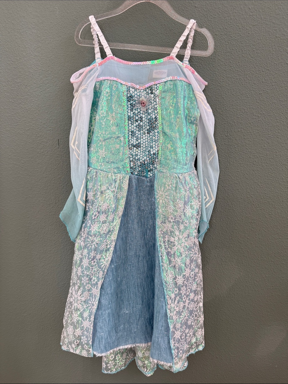 Disney Frozen Elsa Costume Dress Sparkly Gown S 4/6 Y